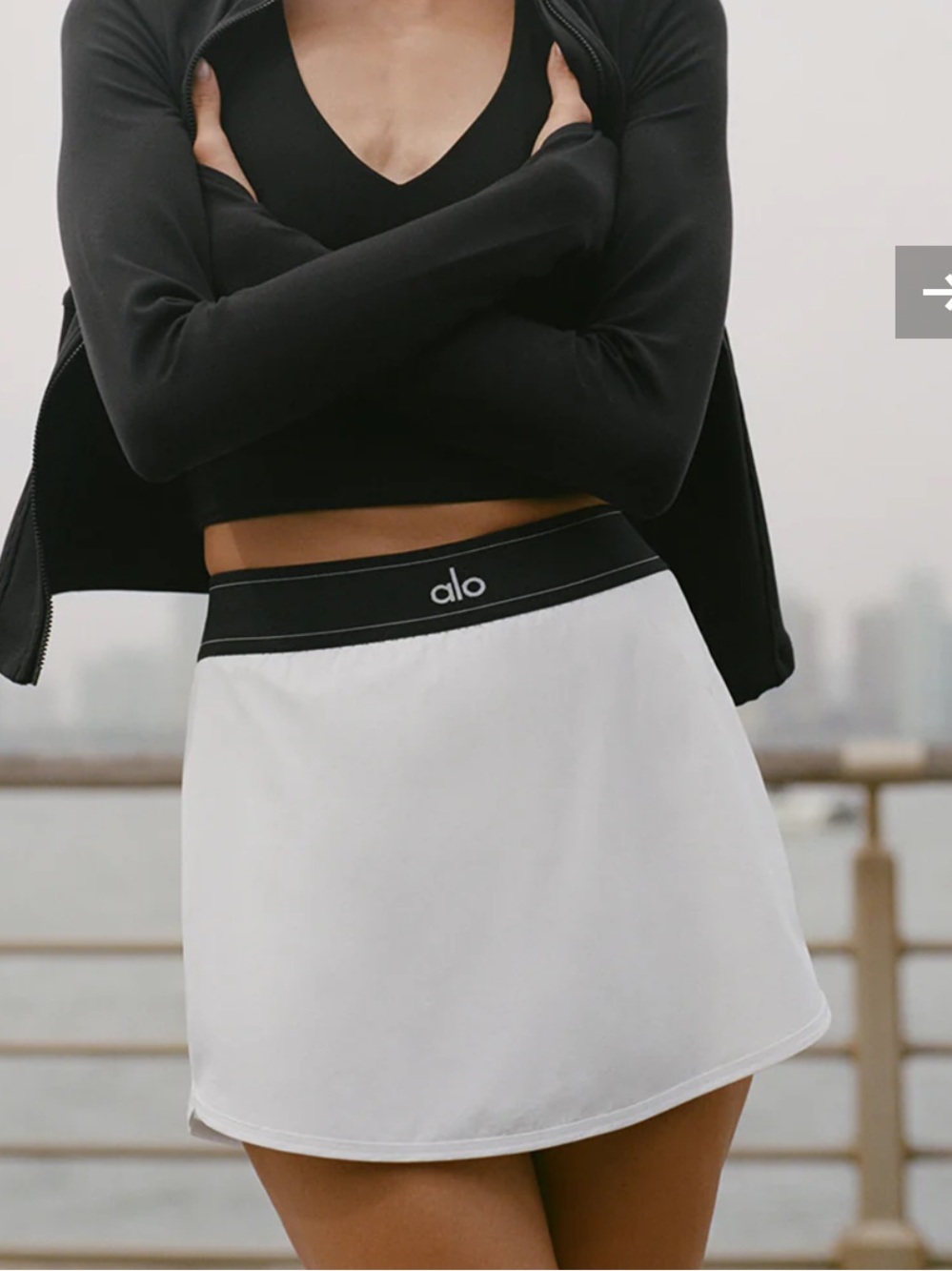 ALO Yoga White Match Point Tennis Skirt